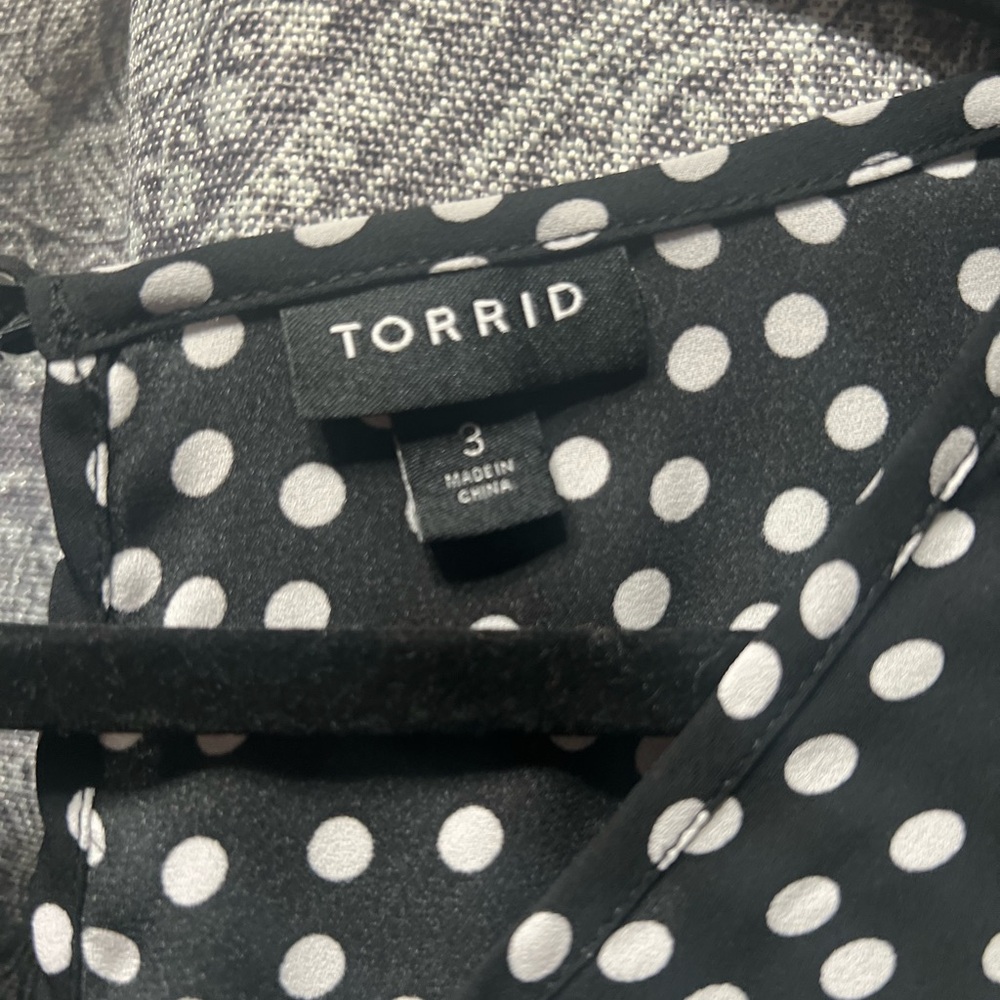Torrid Black and White Polka Dot Blouse - Picture 6 of 6